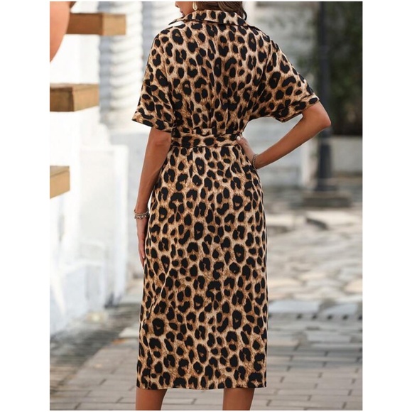 Leopard Print Belted Wrap Dress - Picture 4 of 4